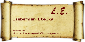 Lieberman Etelka névjegykártya